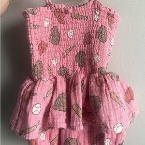 Angel Dear Pink Baseball-Themed Romper